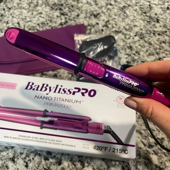 BaBylissPRO Nano Titanium Prima2000 Flat Iron Mini LIMITED Edition - Picture 7 of 9
